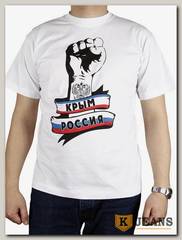 Футболка мужская принт "Крым Россия" белый