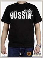 Футболка мужская принт "Team Russia.." черный