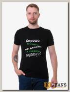 Футболка мужская принт "Хорошо ничего не делать..." черный