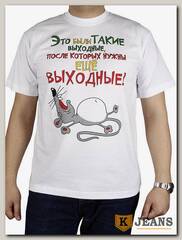 Футболка мужская принт "Это были такие выходные..." белый