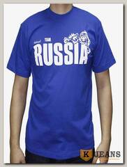 Футболка мужская принт "Team Russia.." роял