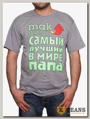 Футболка мужская принт "Так выглядит самый лучший в мире папа" серый